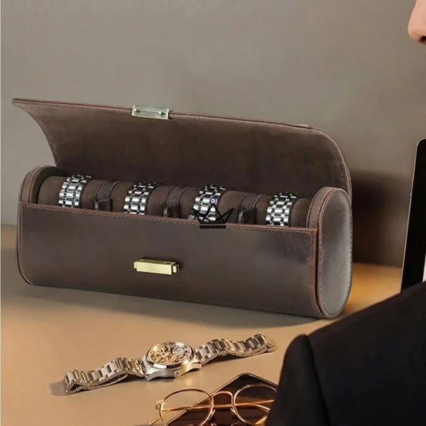 Customizable Leather Travel Watch Case for 1 to 4 Watches - CAPSULE Traveler