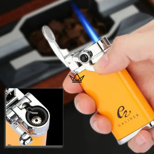 Briquet Chalumeau SPARKLE — Flamme Bleue, Poinçon Intégré, Jaune · Rouge · Noir | Coffret Collection - ["maj-filtre"] - Briquet Out - Cadeau, Noël, Anniversaire, Original, Fête des pères, fête des mères - Atelier Atypique