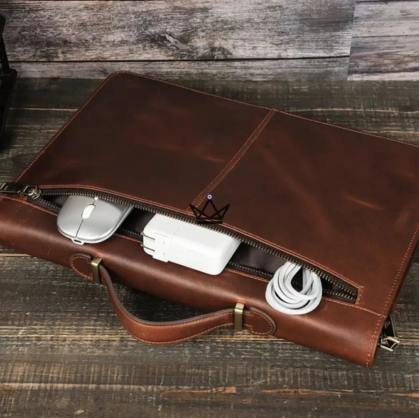 Customizable Leather MacBook Sleeve 13"-16" - Voyager CODEX