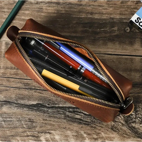 Customizable Leather Pouch - Pens & Glasses - Orion Traveler