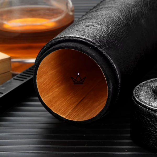 ORBAL Edition Travel Humidor — Cylindrical, Genuine Leather & Cedar, 5 to 10 Cigars, Black or Brown