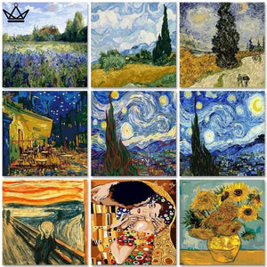 🎨 Peinture par numéros  - MaestroColor (Munch, Vincent van Gogh, Klimt) -  - peinture par numéro - Cadeau, Noël, Anniversaire, Original - Atelier Atypique