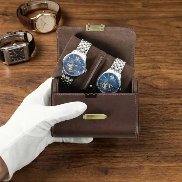 Customizable Leather Travel Watch Case for 1 to 4 Watches - CAPSULE Traveler