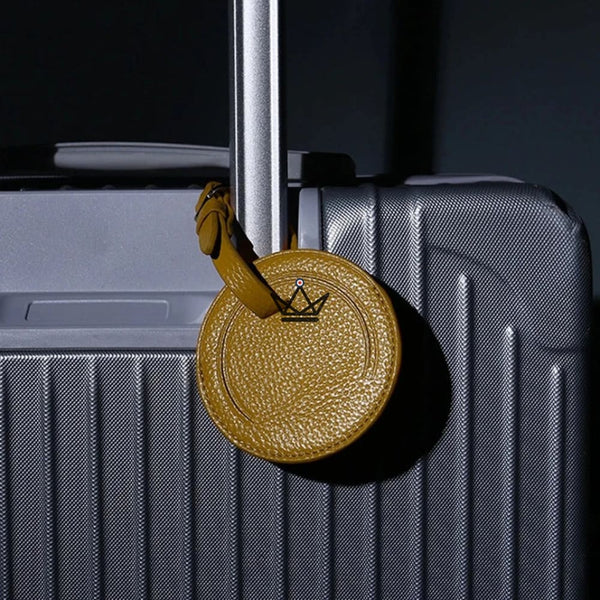 Personalisierbarer Gepäckanhänger aus Leder – Voyageur-Wappen