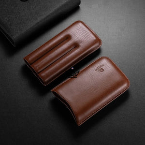 Étui à Cigares STORM — Cuir Vachette, 3 Cigares 25 mm, 18 × 9,5 × 3,5 cm - ["maj-desc"] - Etui à cigare - Cadeau, Noël, Anniversaire, Original, Fête des pères, fête des mères - Atelier Atypique