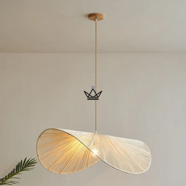 FOLIA Pendant Lamp — Hand-Woven Rattan, Leaf Shape