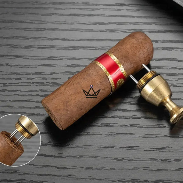 2-in-1 Gold-Tone Cigar Punch Keychain with Needle — SCEPTRE – 4/9