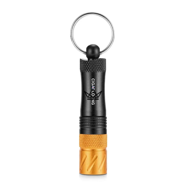 3-in-1 cigar punch keychain with hidden needle — VIGIE, Black and gold