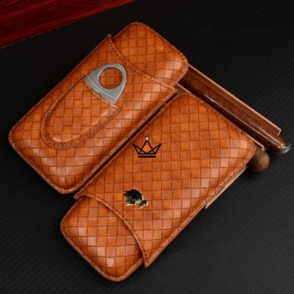 Etui à cigare de voyage cuir COHIBA - GRID -  - Etui à cigare - Cadeau, Noël, Anniversaire, Original - Atelier Atypique