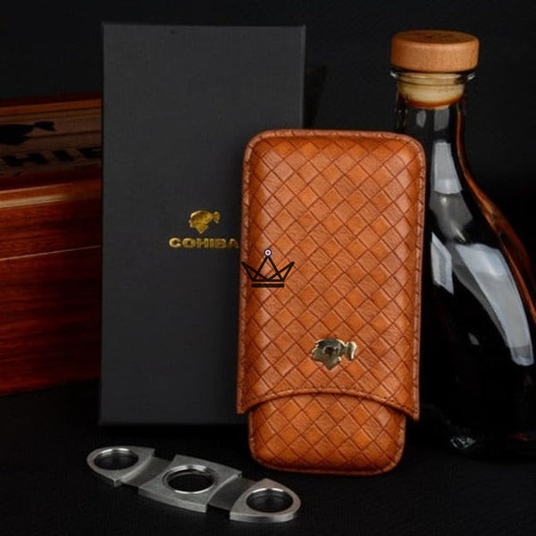 Etui à cigare de voyage cuir COHIBA - GRID -  - Etui à cigare - Cadeau, Noël, Anniversaire, Original - Atelier Atypique