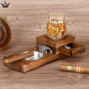 Set Cendrier Cigare - Whisky Wood Elite -  - Cendrier - Cadeau, Noël, Anniversaire, Original - Atelier Atypique