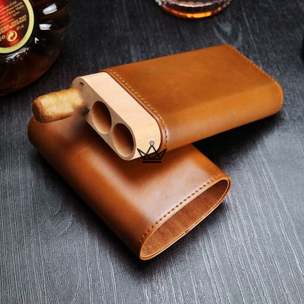 Molded Leather Cigar Case 