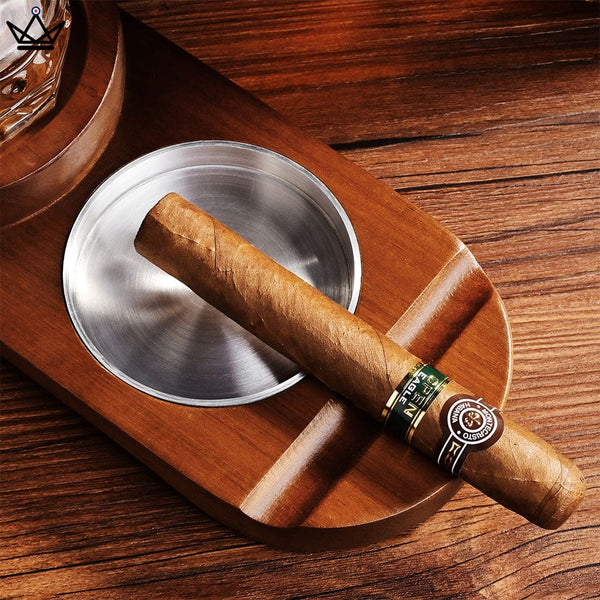 Aschenbecher, Zigarrenaschenbecher, für den Außenbereich, aus Holz,  Zigarrenaschenbecher, Zigarrenzubehör, Aschenhalter für Zigarrenliebhaber  (2