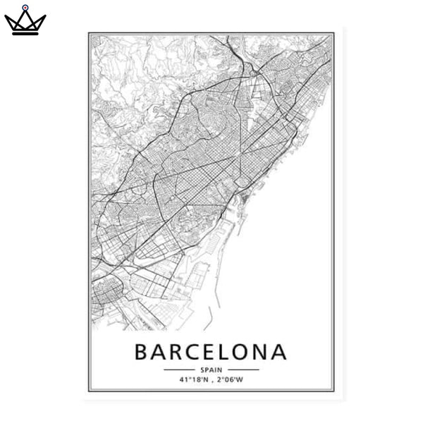 Affiches cartes de villes barcelone