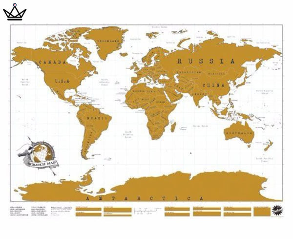 Carte du monde à gratter - Vintage 88 x 52 cm - Atelier Atypique