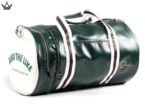 sac de sport vintage cuir fred perry style vert