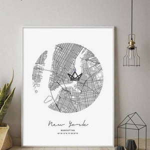 Affiches Villes - CityWorld - [] - Poster - Cadeau, Noël, Anniversaire, Original, Fête des pères, fête des mères - Atelier Atypique