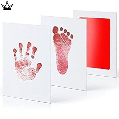 BABY PRINT - Kit d'impression d'empreintes de pieds et mains pour bébé rouge